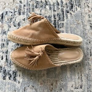 Joie Walda Espadrilles Slides Tan Tassels Womens 37.5